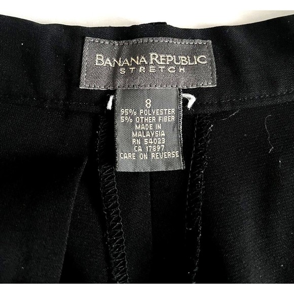 Banana Republic Stretch Women’s Size 8 Black Dress Career Pants With Strap Belt - Picture 5 of 7